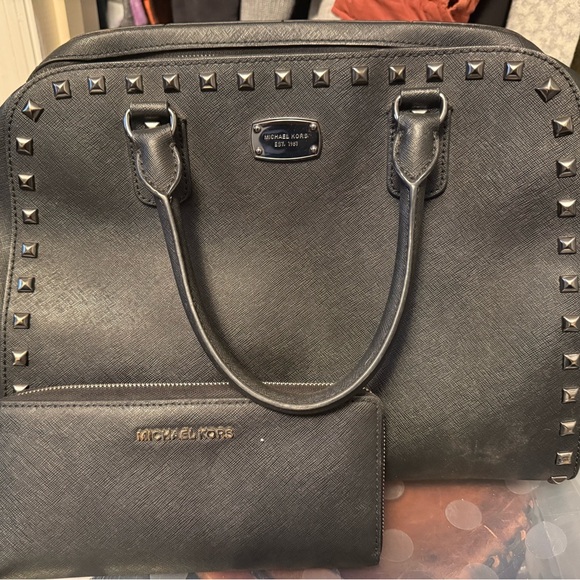 Michael Kors Black Studded Wallet - Picture 1 of 2